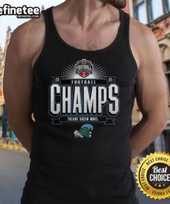 Alt Text: Premium Tulane Green Wave American Conference Football Champs 2025 tank top showcasing team pride and style.