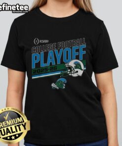 Premium Tulane Green Wave college football playoff 2025-2026 helmet design on a stylish ladies tee shirt.