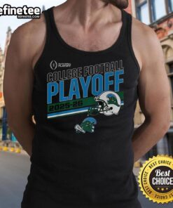 Premium Tulane Green Wave College Football Playoff 2025-2026 helmet tank top featuring vibrant team colors and logo.