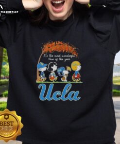 Premium UCLA Bruins x Peanuts Snoopy and Friends autumn sweatshirt celebrating the most wonderful time of the year.