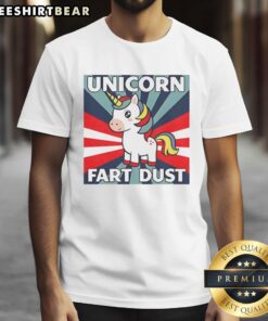 Premium Unicorn Fart Dust T-Shirt featuring a colorful, whimsical design perfect for fun-loving unicorn enthusiasts.