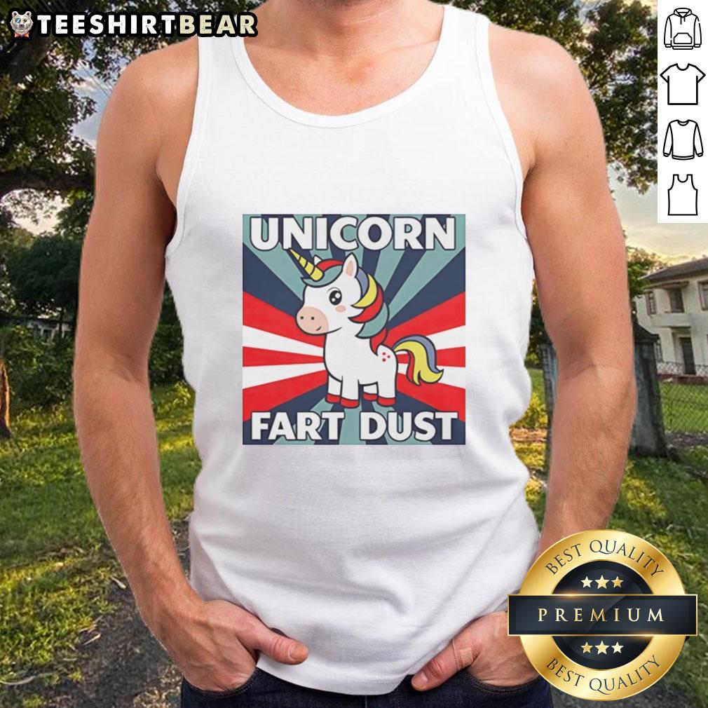 premium-unicorn-fart-dust-tank-top Premium Unicorn Fart Dust Tank Top featuring a colorful unicorn graphic and playful text, perfect for casual wear.