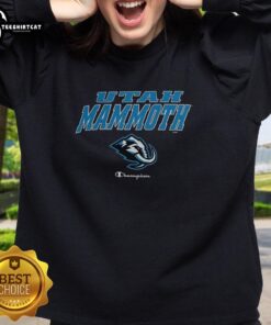 Premium Utah Mammoth Champions Sweatshirt in navy blue, featuring a bold logo and cozy design for ultimate comfort.