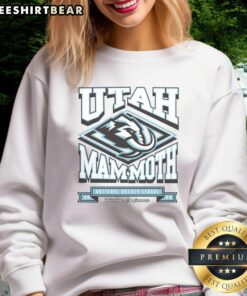 Premium Utah Mammoth Heater sweatshirt in navy blue, featuring a cozy design perfect for winter warmth.