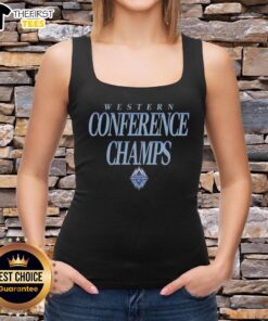 Premium Vancouver Whitecaps FC 2025 MLS Western Conference Champions tank top featuring team colors and logo.