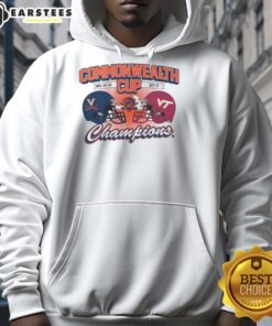 Premium Virginia Cavaliers Commonwealth Cup Winner 2025 Hoodie featuring team colors and logo, perfect for fans.