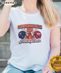 Premium Virginia Cavaliers Commonwealth Cup Winner 2025 Ladies Tee showcasing team pride and stylish design.