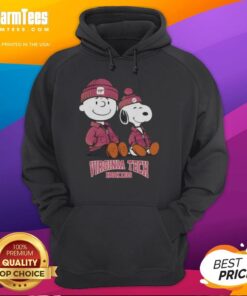 Premium Virginia Tech Hokies hoodie featuring Snoopy and Charlie Brown design, perfect for fans and stylish comfort.
