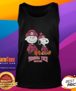 Premium Virginia Tech Hokies X Snoopy and Charlie Brown tank top, featuring vibrant graphics and a stylish design.