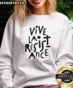 Premium Vive La Resistance Sweatshirt in navy blue, featuring bold graphic print, perfect for casual streetwear style.