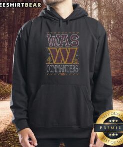 Alt Text: Premium Washington Commanders Holiday Hoodie featuring team colors, logo, and festive design for fans.