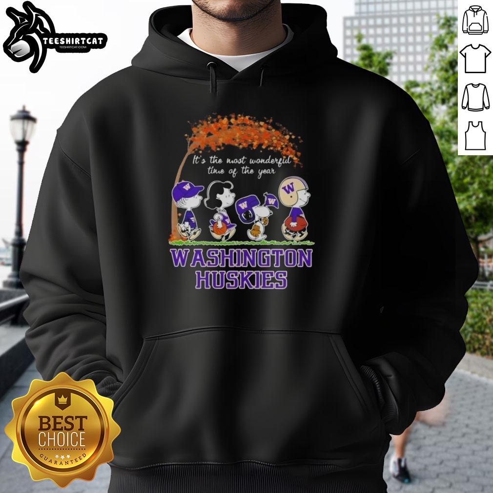 premium-washington-huskies-x-peanuts-snoopy-and-friends-autumn-its-the-most-wonderful-time-of-the-year-hoodie Premium Washington Huskies X Peanuts Snoopy hoodie featuring autumn design with Snoopy and friends, perfect for fall.