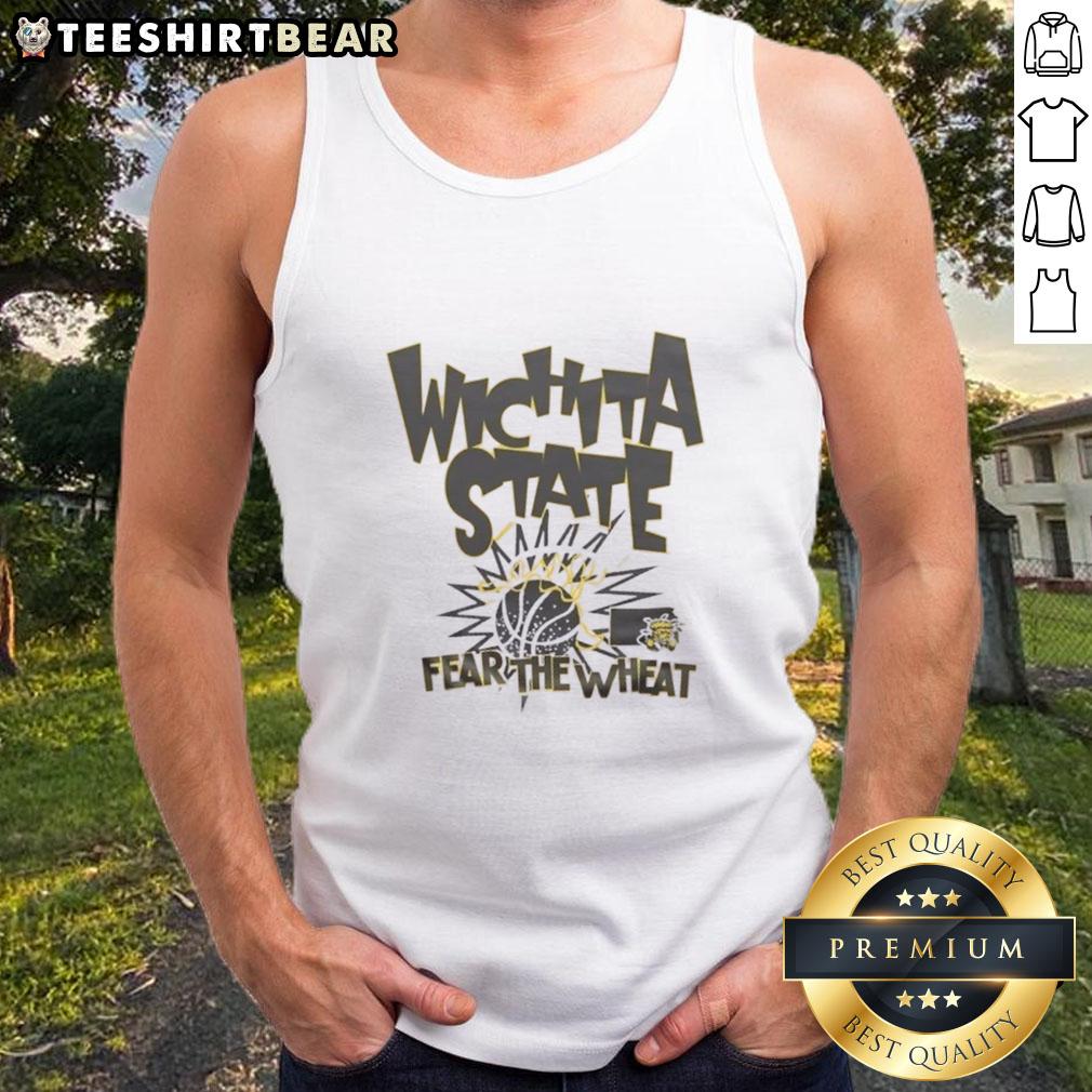 premium-wichita-state-fear-the-wheat-slam-tank-top Premium Wichita State Fear The Wheat Slam Tank Top in black, featuring bold graphics and a comfortable fit.