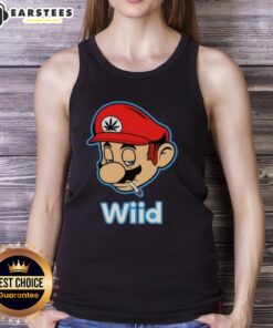Premium Wiid Super Mario smoking weed tank top featuring a vibrant graphic of Mario enjoying cannabis.
