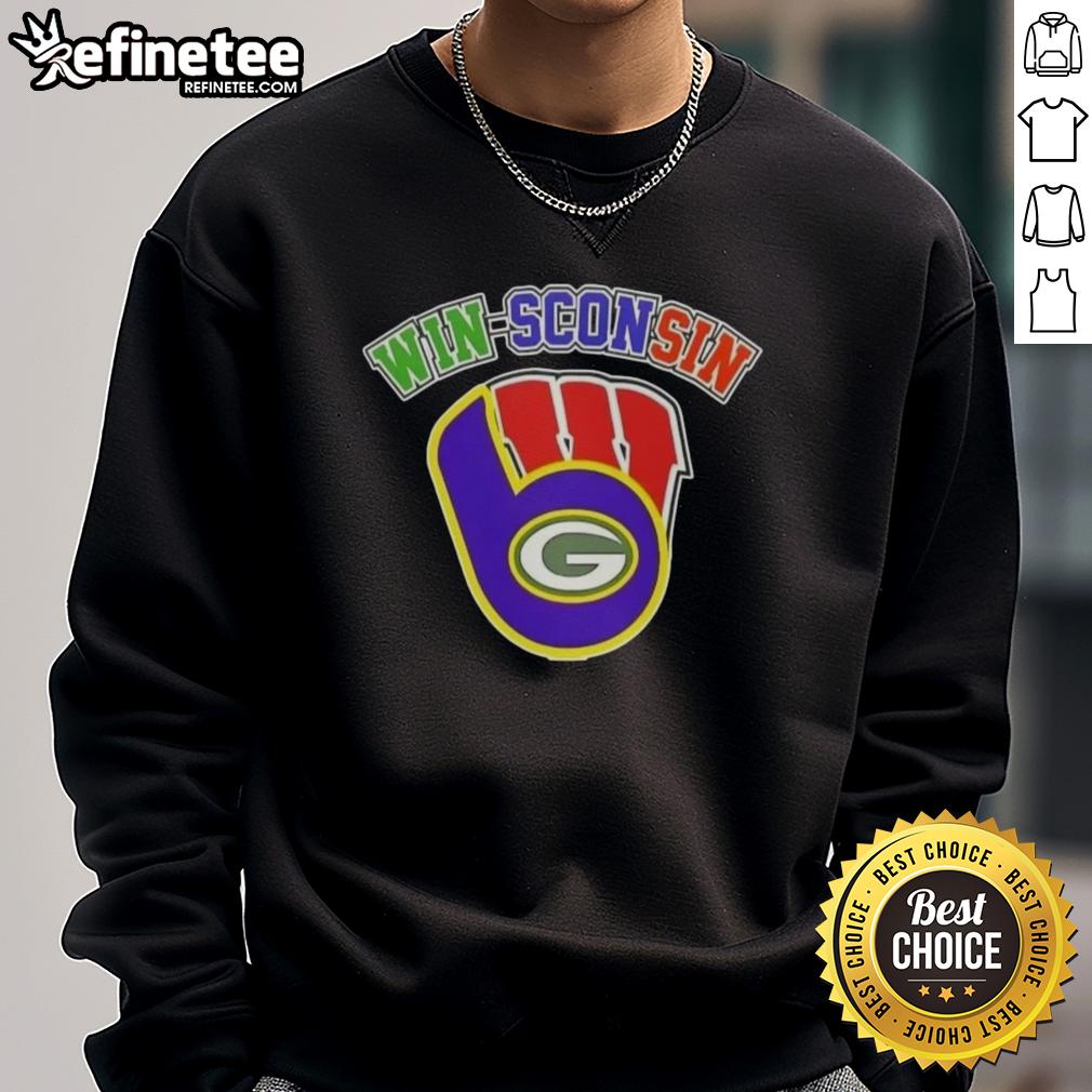 premium-wisconsin-city-sports-milwaukee-brewers-green-bay-packers-wisconsin-badgers-sweatshirt Premium Wisconsin City sports sweatshirt featuring Milwaukee Brewers, Green Bay Packers, and Wisconsin Badgers logos.