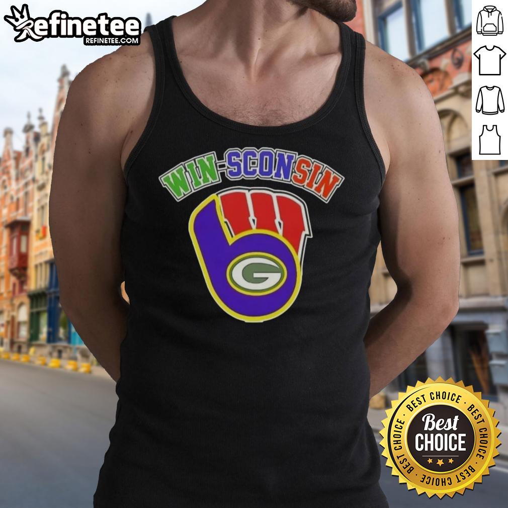 premium-wisconsin-city-sports-milwaukee-brewers-green-bay-packers-wisconsin-badgers-tank-top Premium Wisconsin City sports tank top featuring Milwaukee Brewers, Green Bay Packers, and Wisconsin Badgers logos.