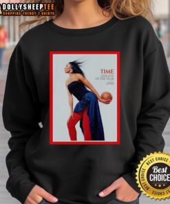 Premium WNBA Aja Wilson Athlete of the Year sweatshirt showcasing stylish design and vibrant colors.