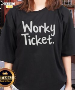 Premium Worky Ticket Ladies Tee in stylish design, perfect for casual wear and showcasing a trendy look.