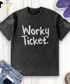Premium Worky Ticket Washed T-Shirt in soft cotton, featuring a stylish design and comfortable fit for everyday wear.