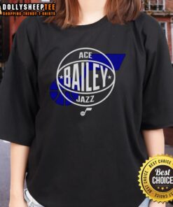 Pretty Ace Bailey Utah Jazz basketball logo ladies tee, featuring vibrant colors and stylish design for fans.