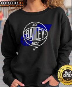 Pretty Ace Bailey Utah Jazz basketball logo sweatshirt featuring vibrant team colors and stylish design.