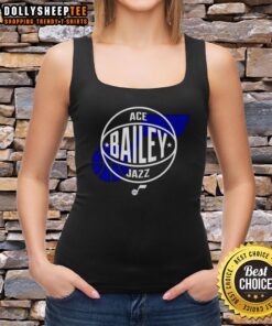 Pretty Ace Bailey wearing a Utah Jazz basketball logo tank top, showcasing team spirit and stylish sportswear.
