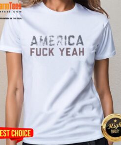 Pretty America Fck Yeah Ladies Tee showcasing a bold graphic design on a stylish women's t-shirt.