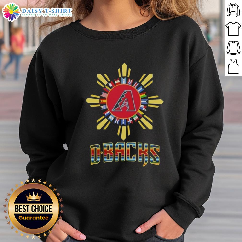 Pretty Arizona Diamondbacks X Hispanic Sweatshirt Alt Text: Stylish Arizona Diamondbacks X Hispanic sweatshirt featuring vibrant colors and team logo, perfect for fans.