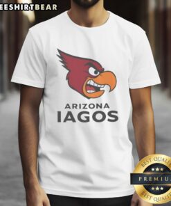 Arizona Iagos Cardinals Pro Football T-Shirt featuring Aladdin's Iago and Jafar, perfect for fans and collectors.