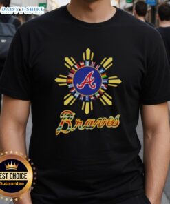 Pretty Atlanta Braves X Hispanic T-Shirt featuring vibrant colors and cultural design, perfect for baseball fans.