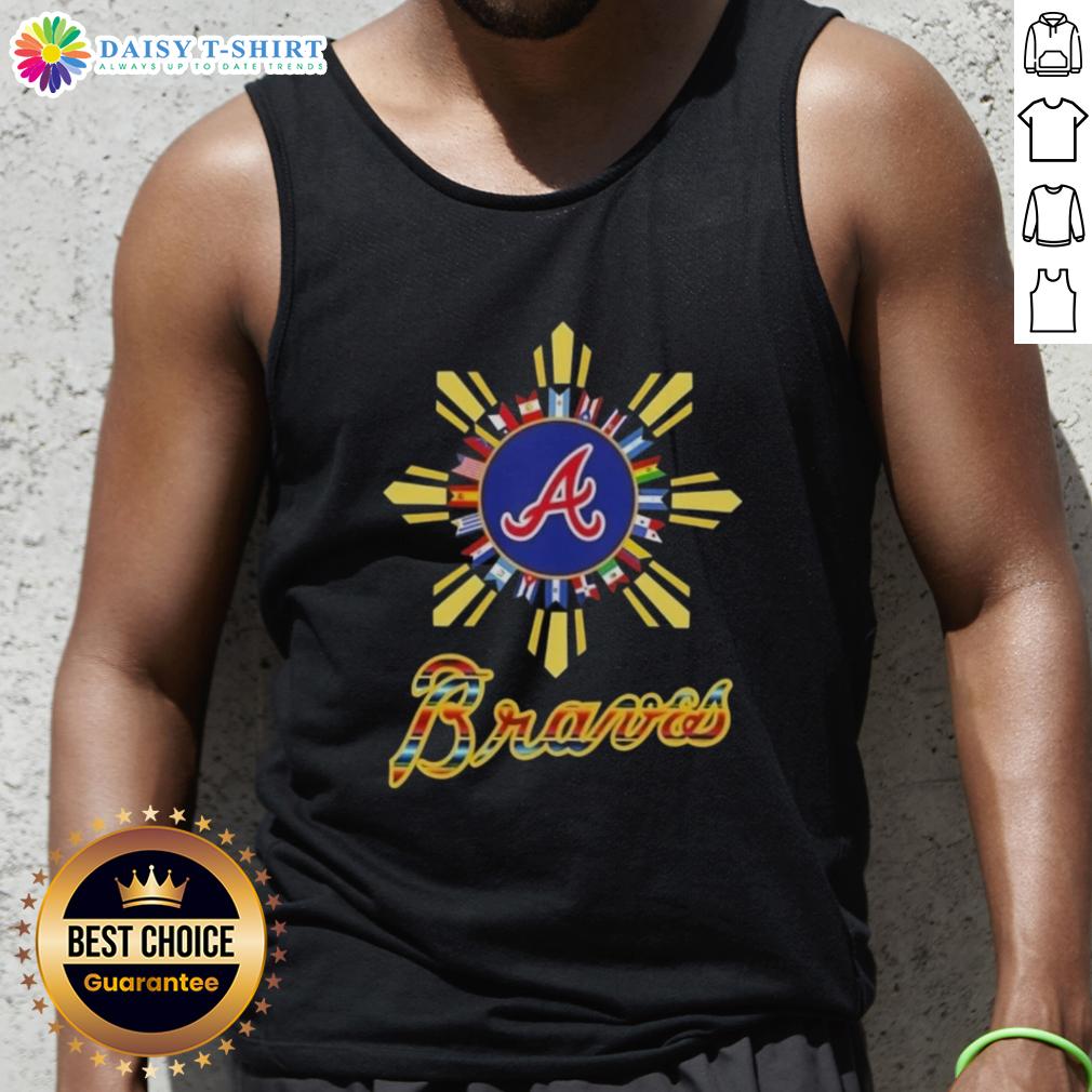 Pretty Atlanta Braves X Hispanic Tank Top Stylish Atlanta Braves X Hispanic tank top featuring vibrant colors and a trendy design for baseball fans.