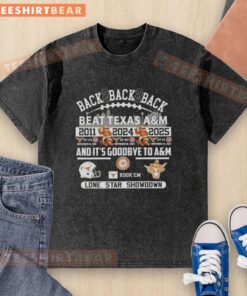 Texas Longhorns back-to-back victory t-shirt showcasing the team's win over Texas A&M in the Lone Star Showdown.