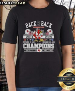 Louisville Cardinals football helmets for the 2024-25 Governors Cup, featured on a Skyline ladies tee.