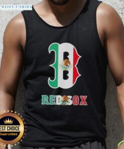 Pretty Boston Red Sox baseball tank top featuring a vibrant Mexican flag design, perfect for sports fans and summer wear.