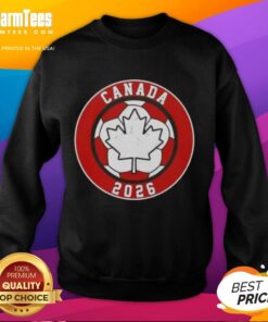 Alt Text: Vintage soccer emblem sweatshirt featuring the Pretty Canada 2026 design, perfect for sports enthusiasts and casual wear.