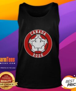 Vintage soccer emblem tank top featuring 'Pretty Canada 2026' design, perfect for sports enthusiasts and collectors.