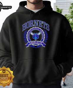 Stylish Charlotte Hornets NBA crest hoodie featuring vibrant team colors and logo, perfect for fans.