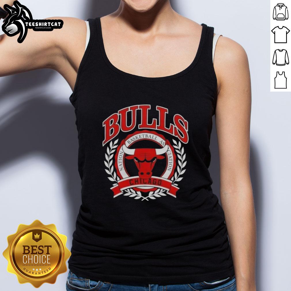 pretty-chicago-bulls-national-basketball-association-crest-tank-top Alt Text: Stylish tank top featuring the Chicago Bulls National Basketball Association crest, perfect for basketball fans.