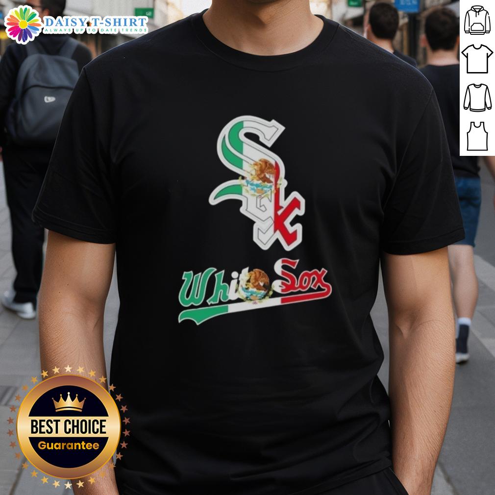 Pretty Chicago White Sox Baseball X Mexican Flag T Shirt Chicago White Sox baseball t-shirt featuring a vibrant Mexican flag design, perfect for fans celebrating culture and team spirit.