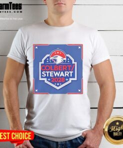 Pretty Colbert Stewart 2028 Logo T-Shirt featuring a vibrant design and bold graphics for supporters of the campaign.