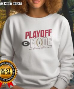 Alt Text: Pretty Georgia Bulldogs CFP 2025-2026 Playoff Mode logo sweatshirt design featuring bold team colors.