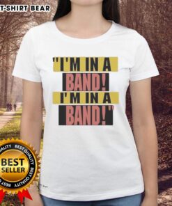 Hayley Williams wearing 'I'm In A Band' ladies tee, showcasing her stylish look and unique fashion sense.
