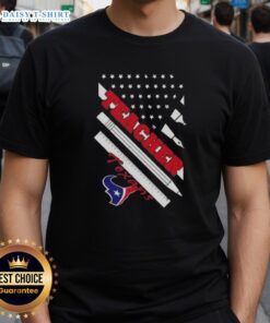 Pretty Houston Texans Football X Teacher American Flag T-Shirt featuring vibrant colors and a stylish design for fans.
