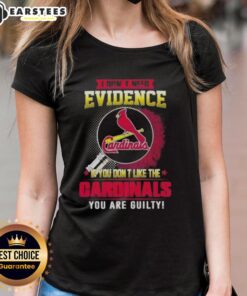 Pretty 'I Don't Need Evidence' St. Louis Cardinals ladies tee showcasing team pride and humor for fans.