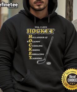 Pretty I Love Hockey Acronym Hoodie in vibrant colors, perfect for hockey fans showcasing their passion for the sport.