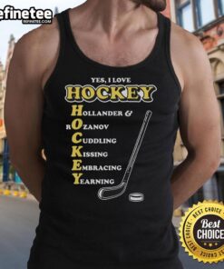 Pretty I Love Hockey acronym tank top featuring a stylish design, perfect for hockey fans and summer wear.