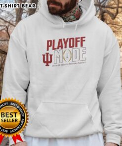 Alt Text: Pretty Indiana Hoosiers CFP 2025-2026 Playoff Mode logo hoodie design featuring team colors and graphics.