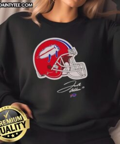 Alt Text: Josh Allen Buffalo Bills sweatshirt featuring a signature design, perfect for fans of the NFL quarterback.