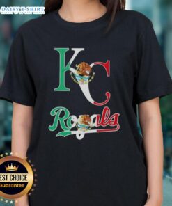 Pretty Kansas City Royals baseball ladies' tee featuring a vibrant Mexican flag design for fans and stylish wear.
