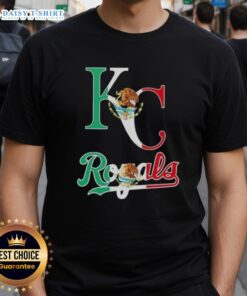 Alt Text: Kansas City Royals baseball t-shirt featuring a vibrant Mexican flag design, perfect for fans celebrating culture and sports.